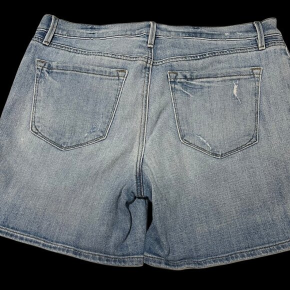 Loft Women’s Distressed Jean Shorts – Waist 34 Blue Denim Casual Summer Style - Picture 2 of 4